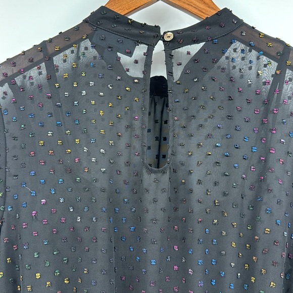 Modcloth Established Aplomb Rainbow Swiss Dot Long Sleeve Dress Size Large - Picture 11 of 12